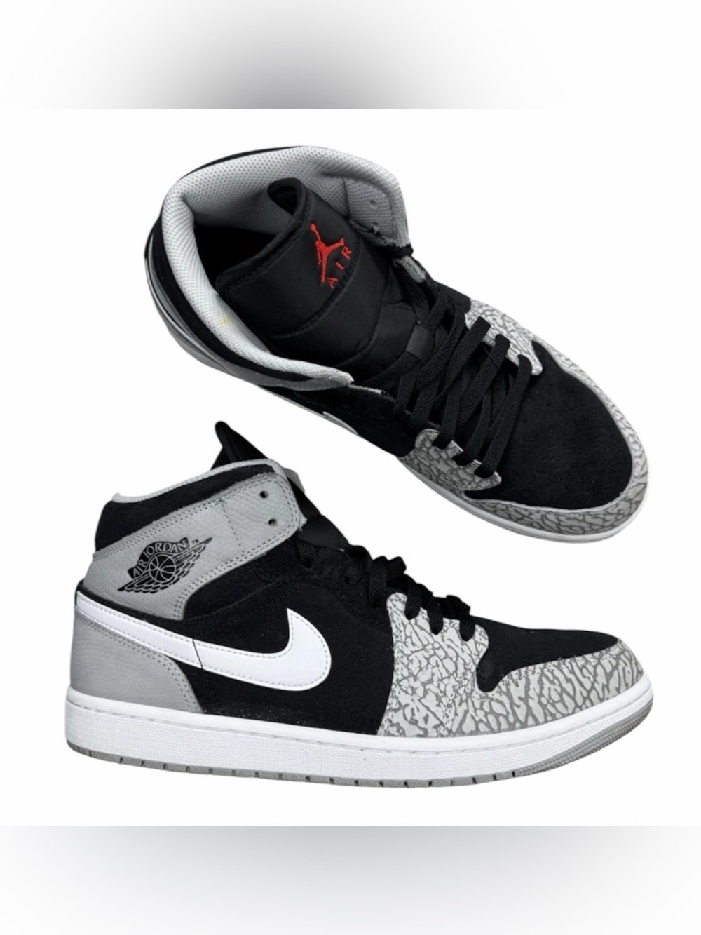 Nike Air Jordan 1 Retro Mid SE Elephant Toe Black Cement DM1200-016 Size 11.5